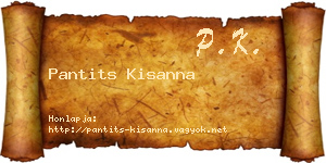 Pantits Kisanna névjegykártya